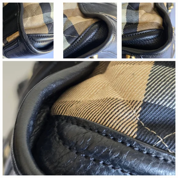 Burberry House Cjeck Quilted Large Manor Tote Bag Black - Picture 16 of 17